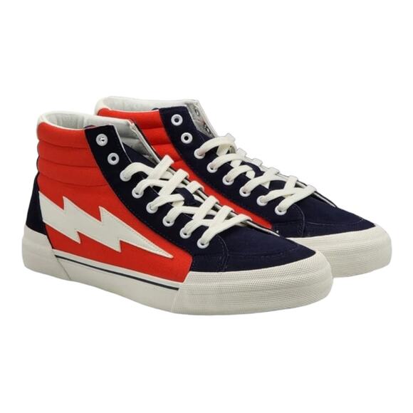 NEW Revenge x Storm Vol 2 HIGH TOP SNEAKERS Mens 11 Red Navy Lightning Bolt BOX - Picture 12 of 16